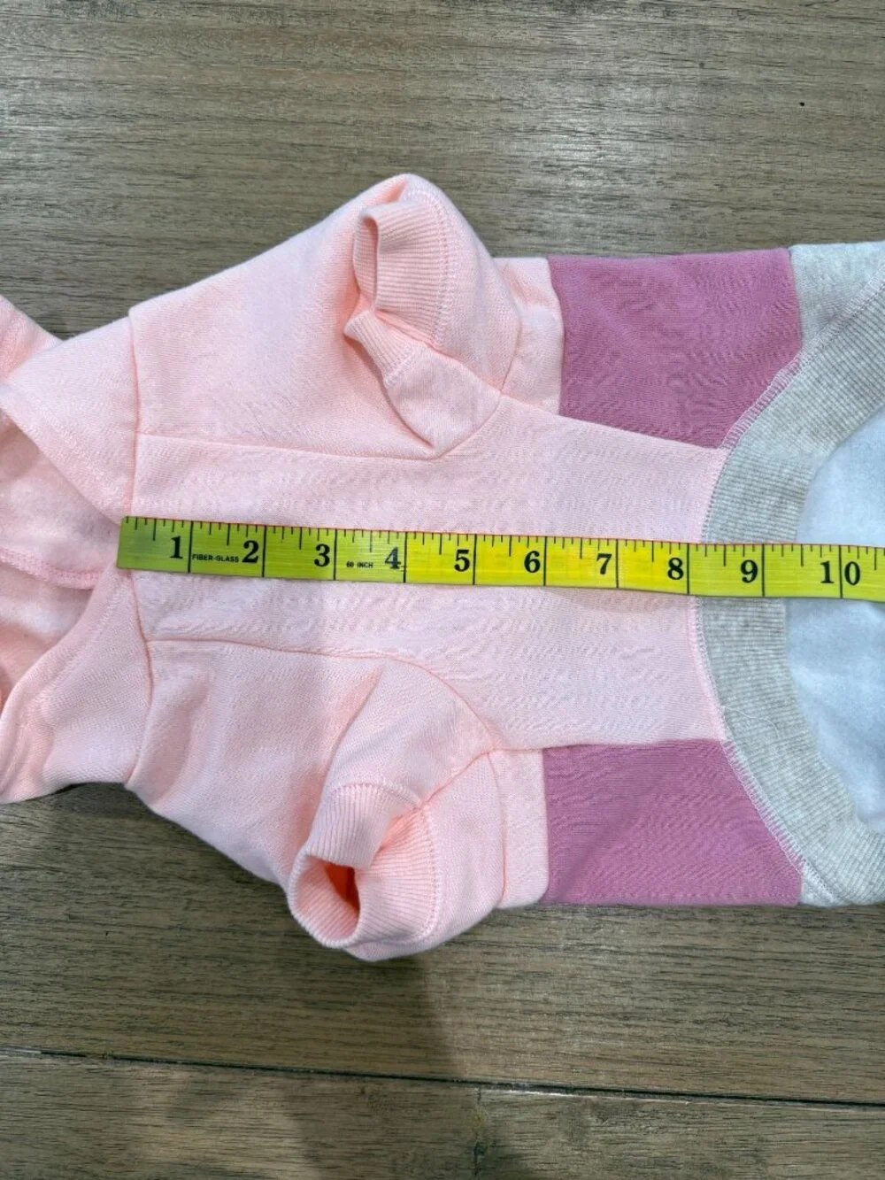 Comfy Color Block Pink Grey Dog Hoodie Soft Cotton Blend Medium Pet Sweater